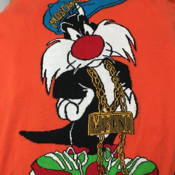 MOSCHINO Couture Milano Sylvester The Cat Looney Tunes Virgin Wool Sweater Dress - Picture 7 of 10
